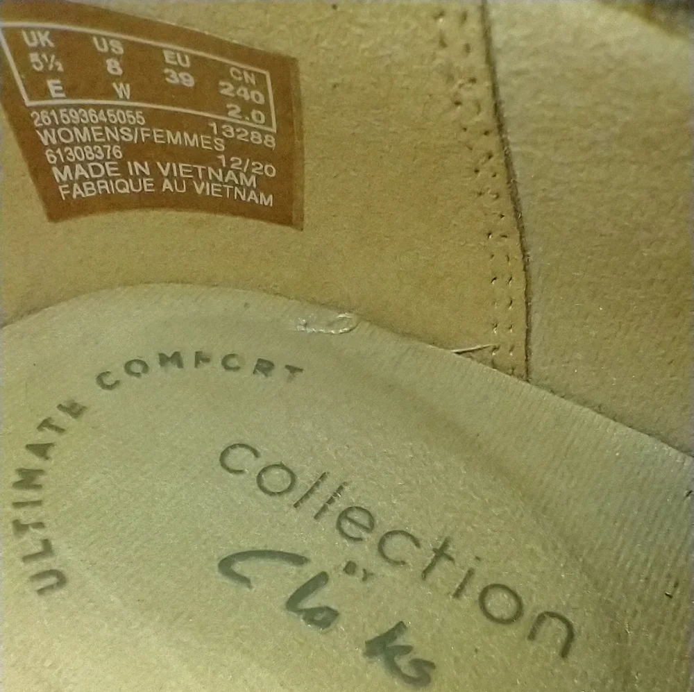 Clarks Serena Kellyn Metallic Gold Slip On Shoes Women's sz 8W